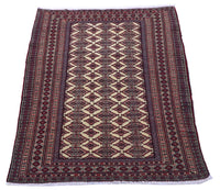Afghansk matta - 164 x 121 cm - bordeaux röd