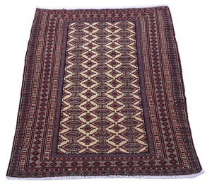 Afghansk matta - 164 x 121 cm - bordeaux röd