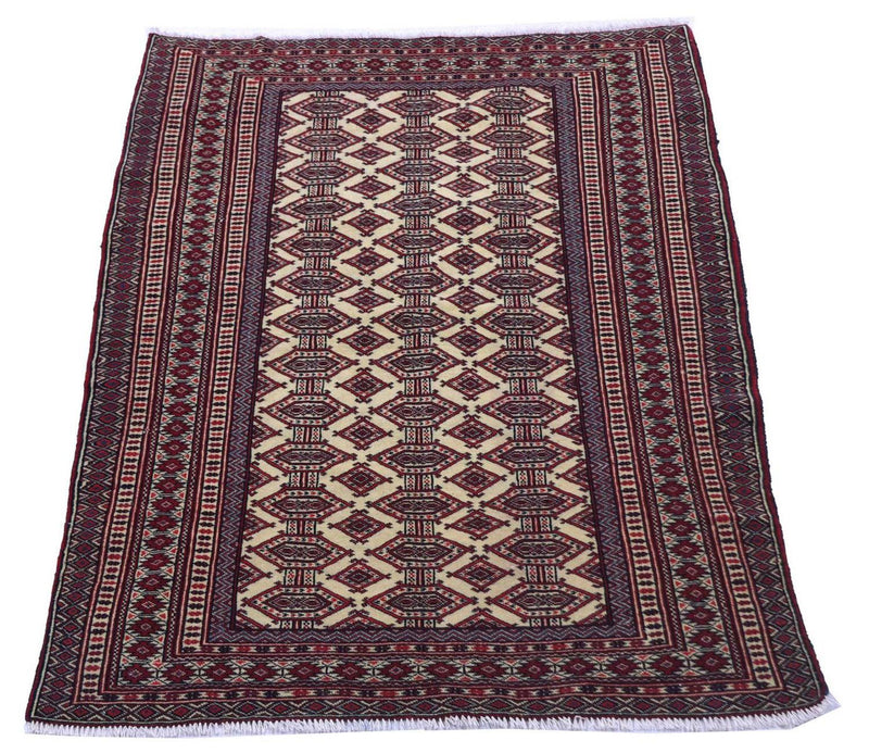 Afghansk matta - 164 x 121 cm - bordeaux röd