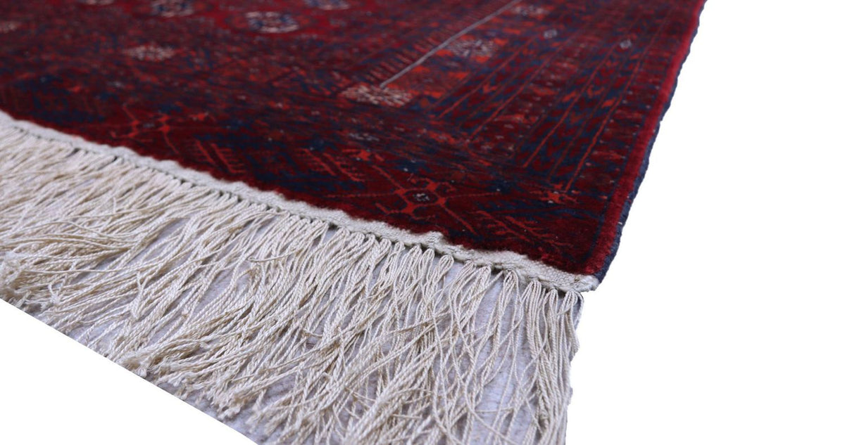 Afghansk matta - 169 x 113 cm - mörkröd