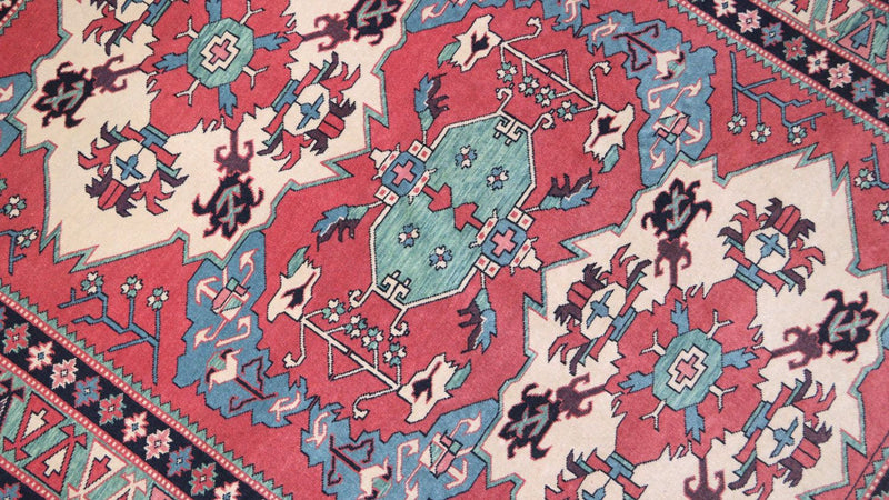 Afghansk matta - 170 x 138 cm - röd