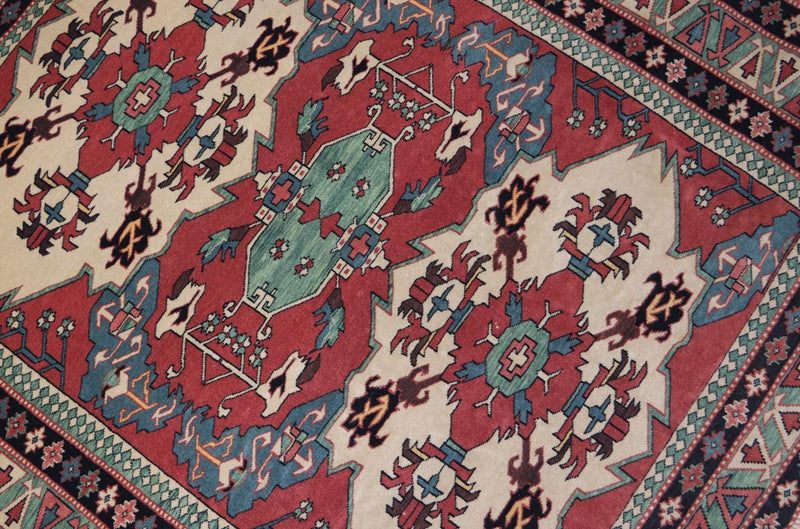 Afghansk matta kvadrat  - 145 x 135 cm - röd