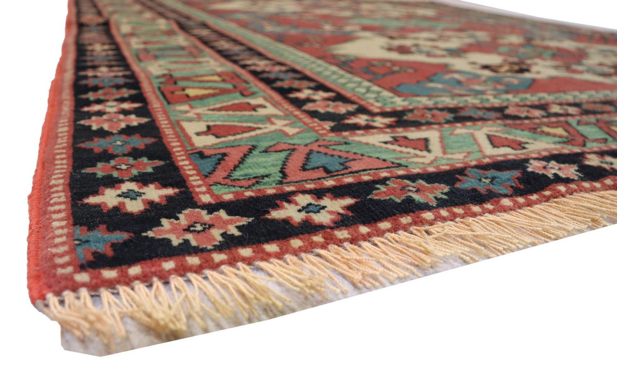 Afghansk matta kvadrat  - 145 x 135 cm - röd