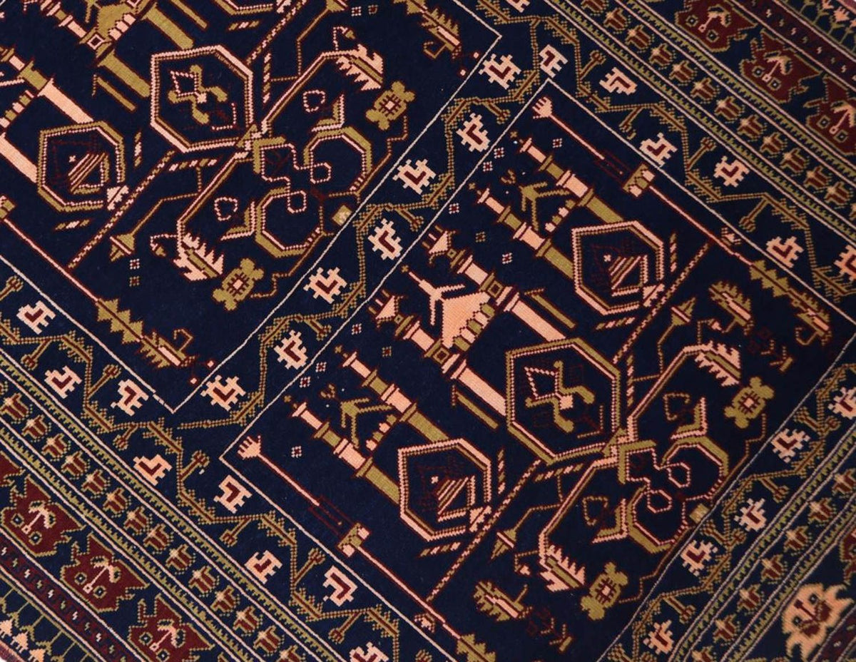 Afghansk matta - 131 x 87 cm - mörkblå