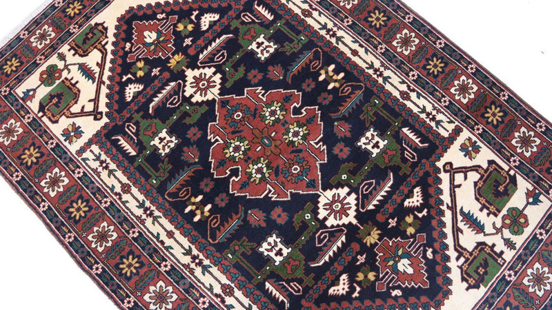 Afghansk matta - 182 x 129 cm - mörkblå