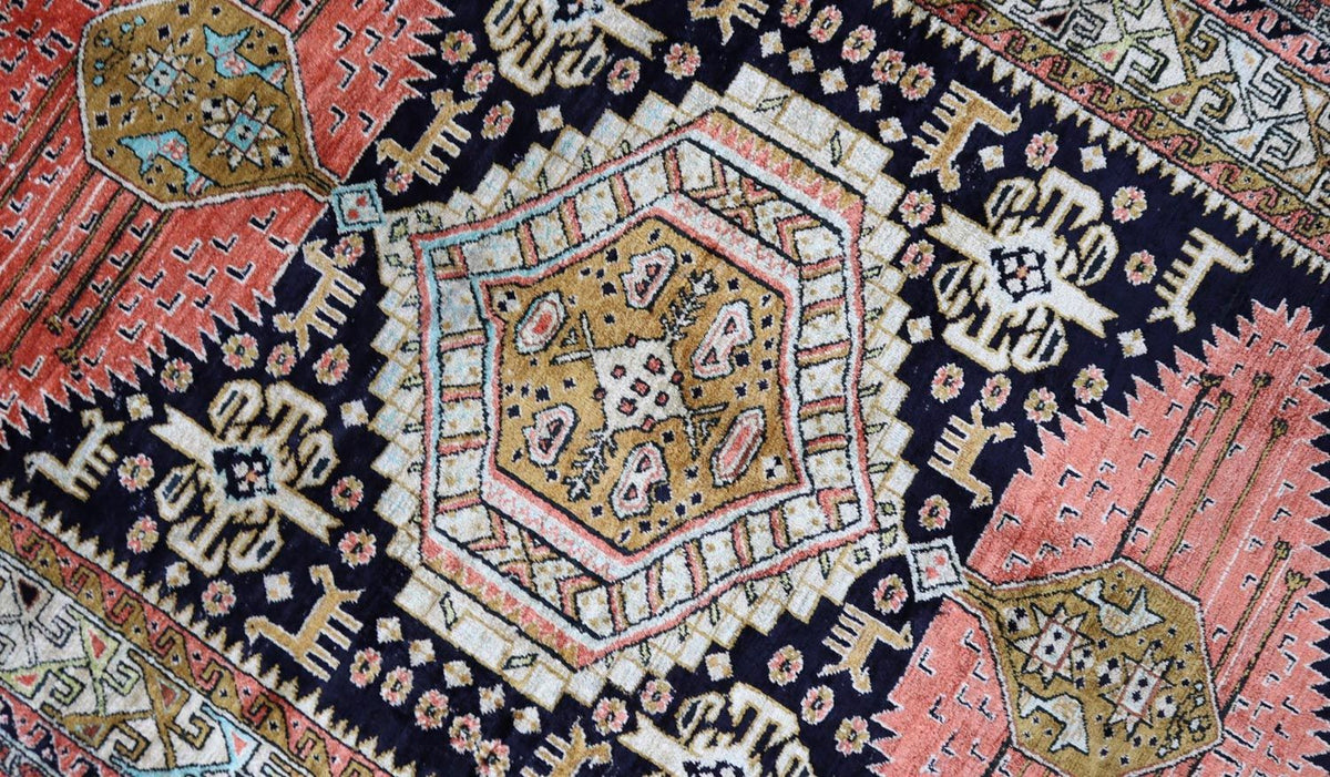 Oriental Carpet - 130 x 84 cm - mörkblå