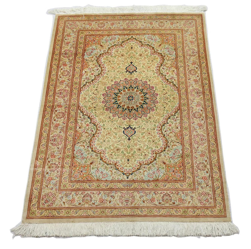Silk Carpet - Ghom Silk - Premium - 150 x 100 cm - beige