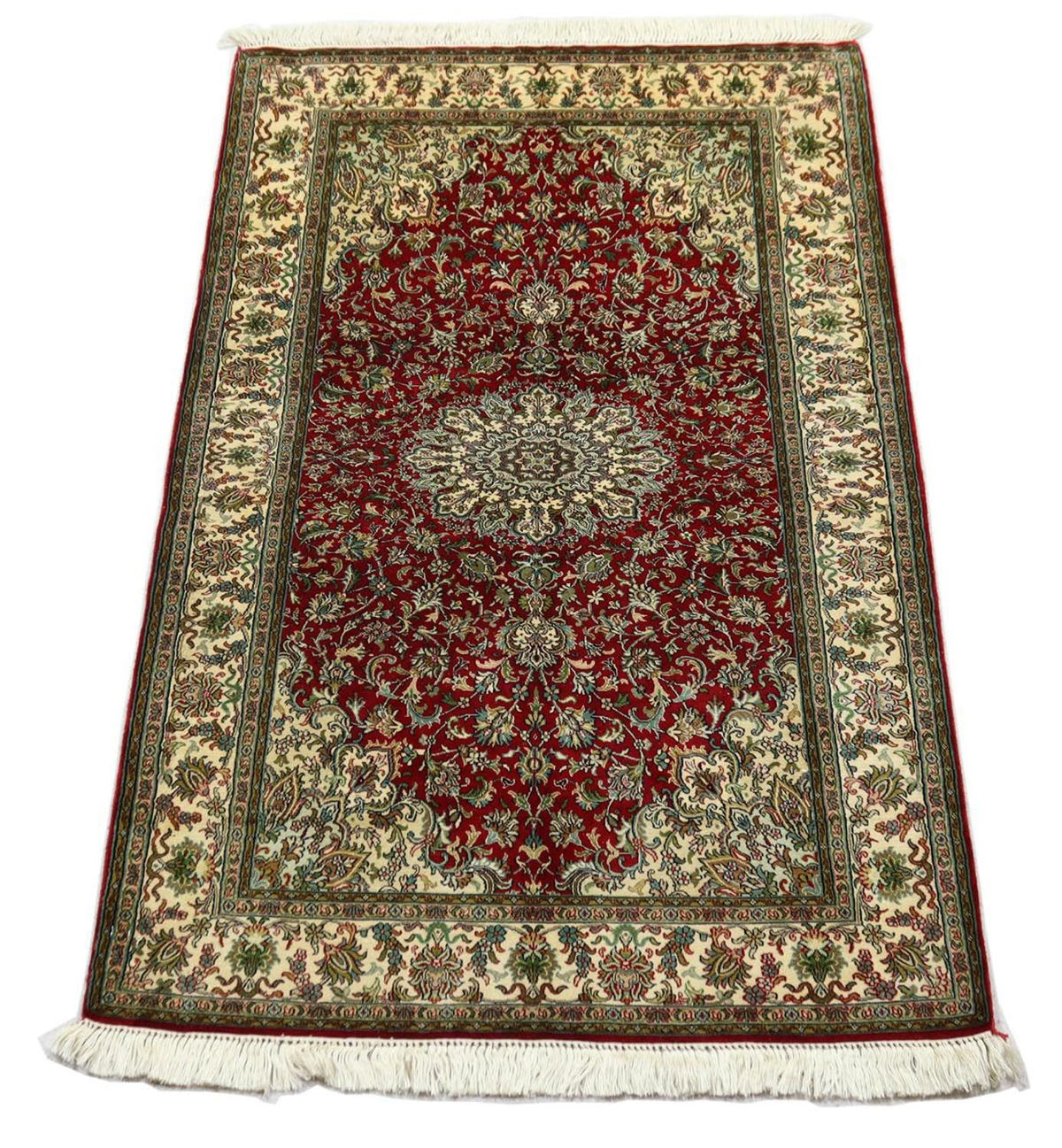 Sidenmatta - Kashmir Silk - 149 x 90 cm - mörkröd