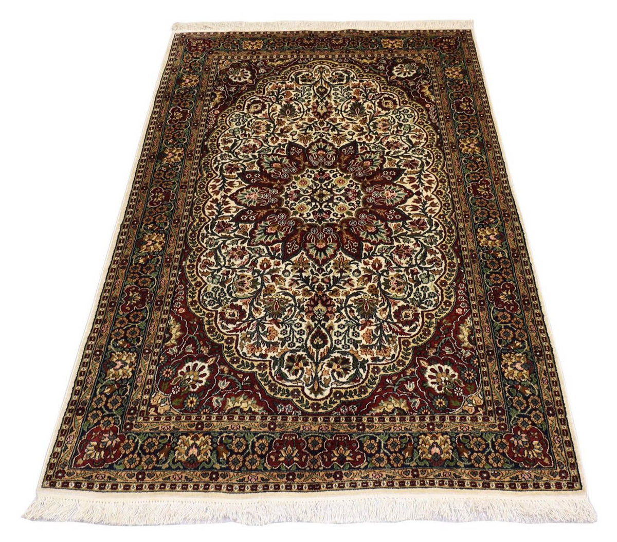 Sidenmatta - Kashmir Silk - 170 x 109 cm - röd