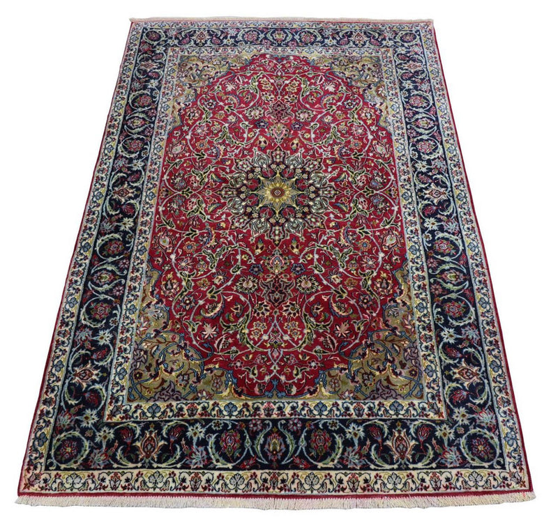 Persisk matta - Isfahan - Premium - 170 x 110 cm - mörkröd