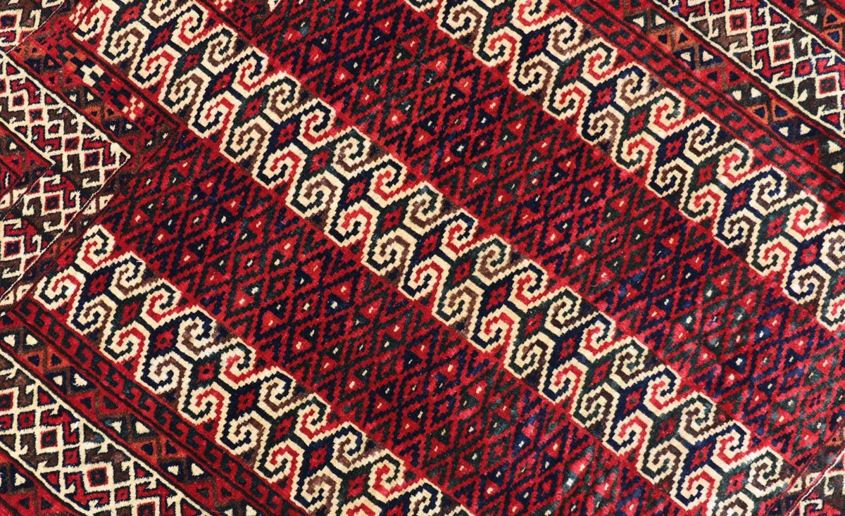 Baluch-matta - 116 x 95 cm - mörkröd