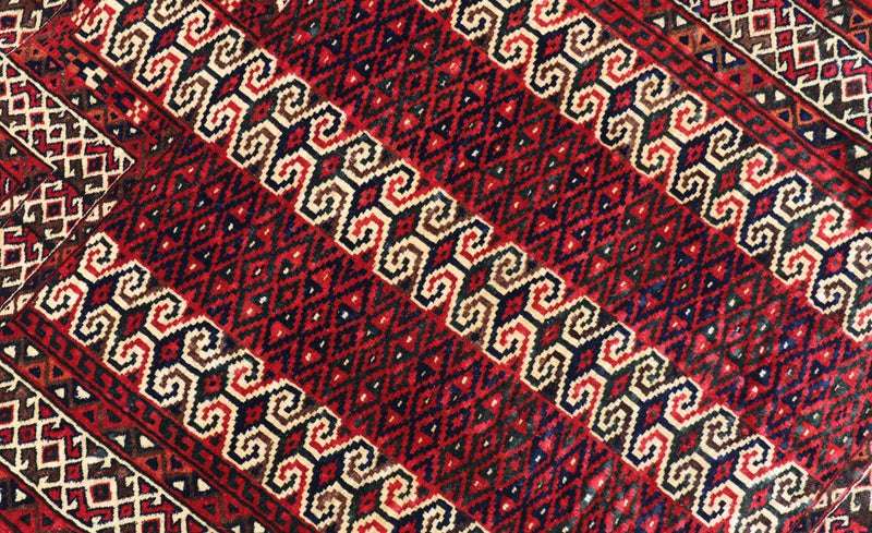 Baluch-matta - 116 x 95 cm - mörkröd