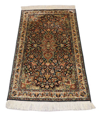 Sidenmatta - Kashmir Silk - 124 x 77 cm - mörkblå