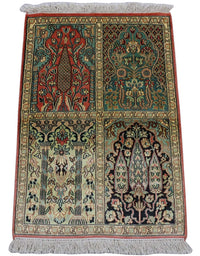 Sidenmatta - Kashmir Silk - 88 x 63 cm - flerfärgad