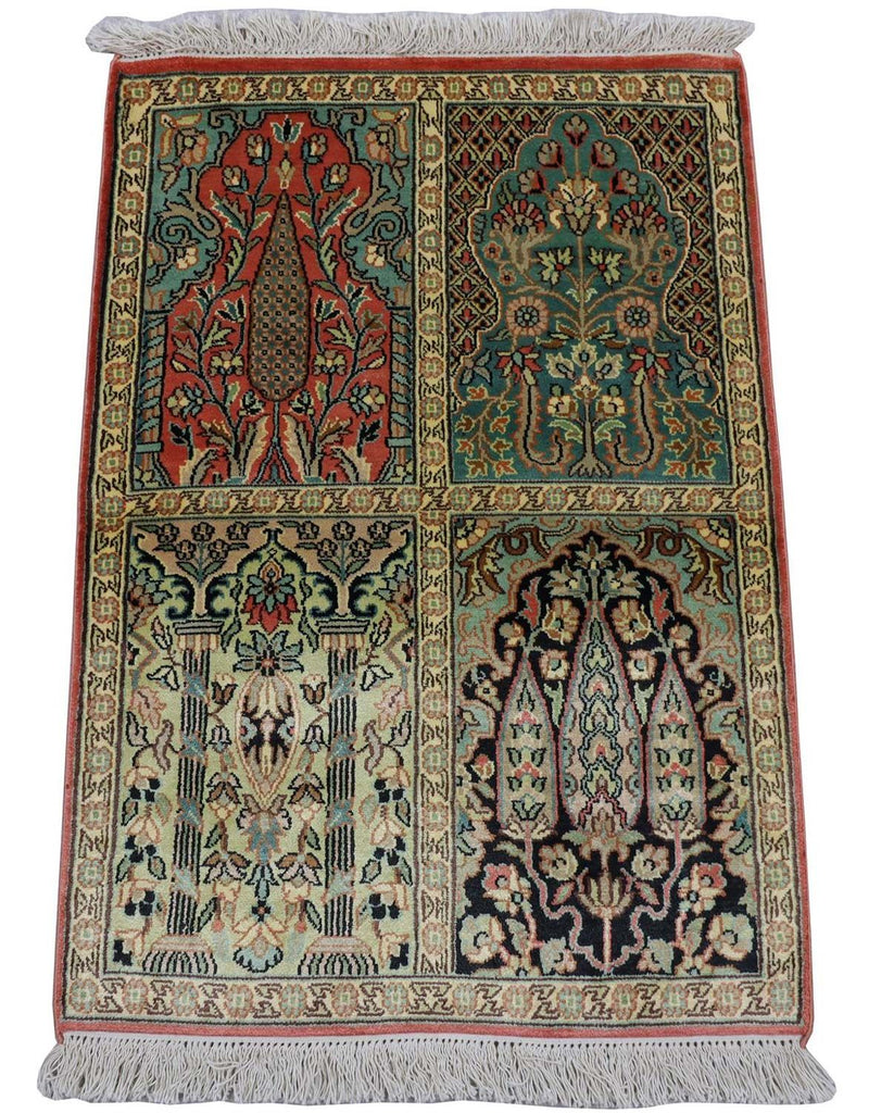 Sidenmatta - Kashmir Silk - 88 x 63 cm - flerfärgad