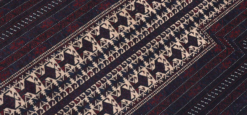 Afghansk matta - 150 x 95 cm - mörkröd