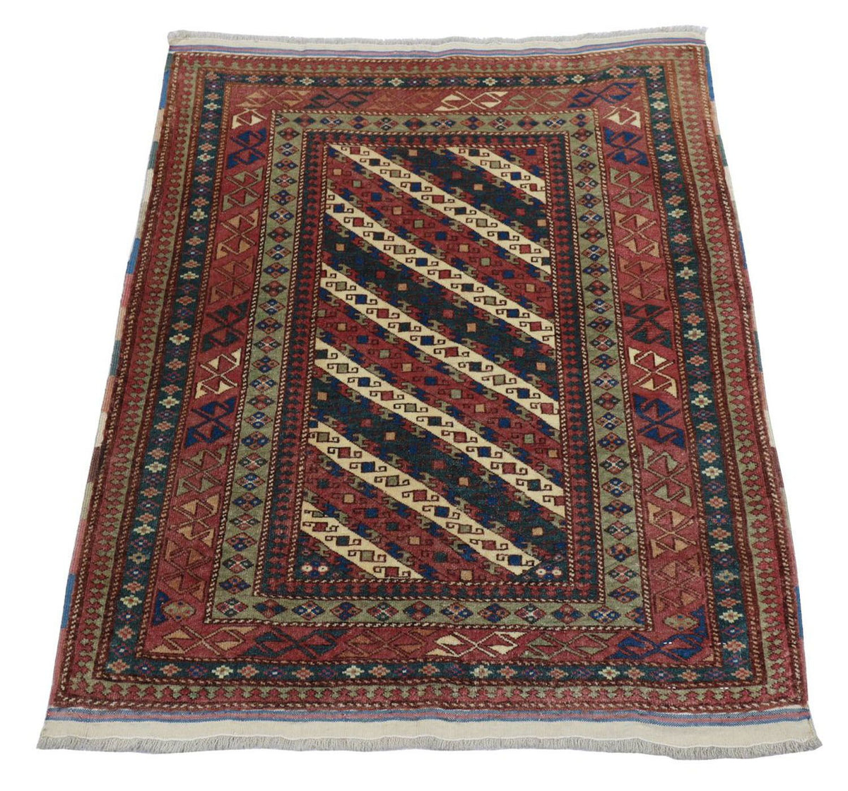 Afghansk matta - Bukhara kvadrat  - 103 x 93 cm - mörkblå