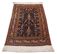 Afghansk matta - 140 x 102 cm - svart