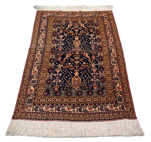 Afghansk matta - 140 x 102 cm - svart