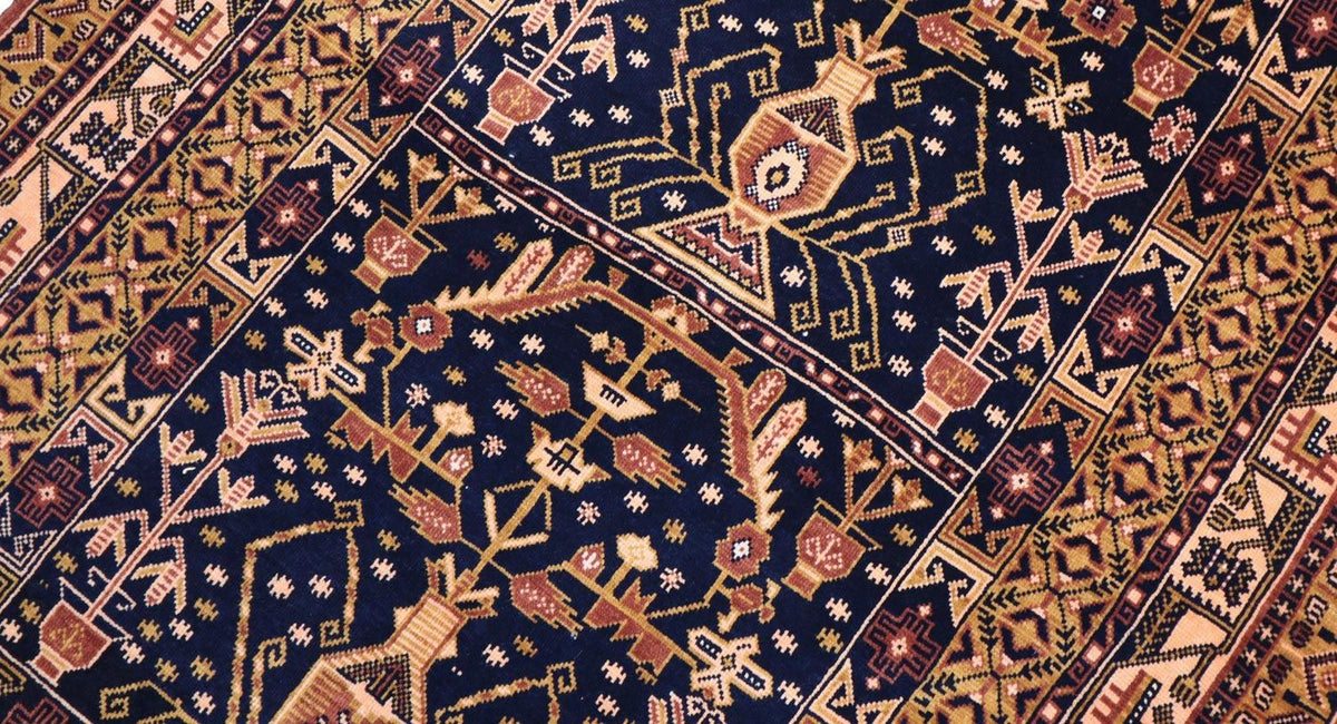 Afghansk matta - 140 x 102 cm - svart