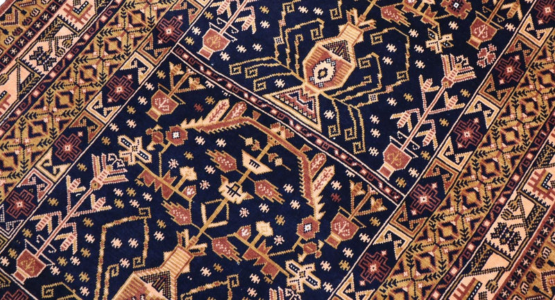 Afghansk matta - 140 x 102 cm - svart