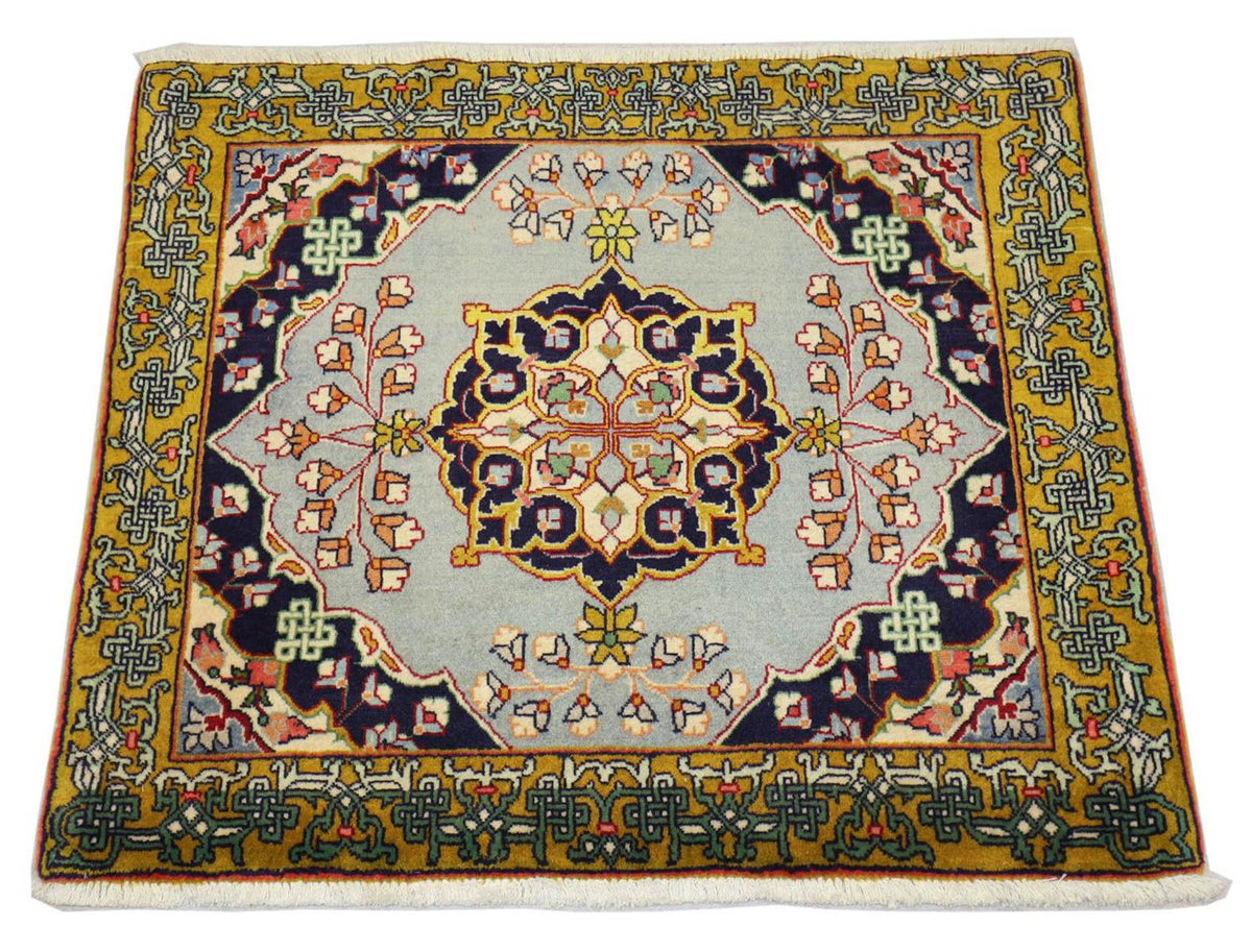 Persisk matta - Ghom kvadrat  - 91 x 78 cm - silver