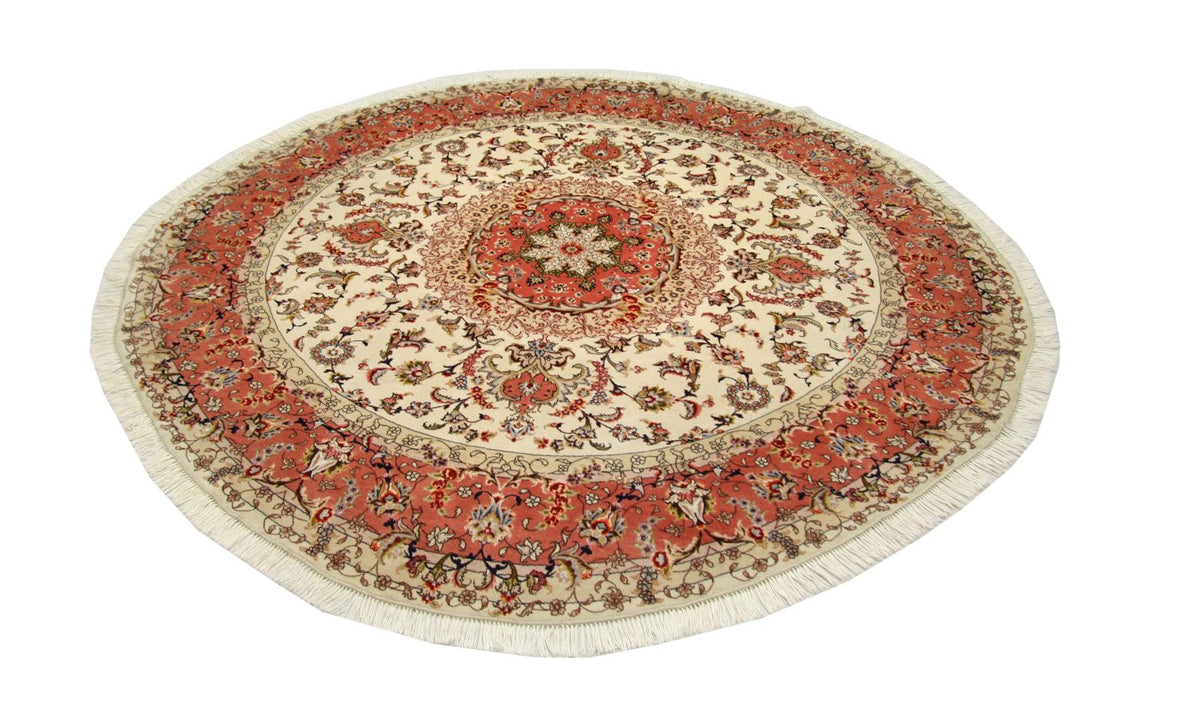 Persisk matta - Tabriz - Royal runt  - 230 x 230 cm - beige