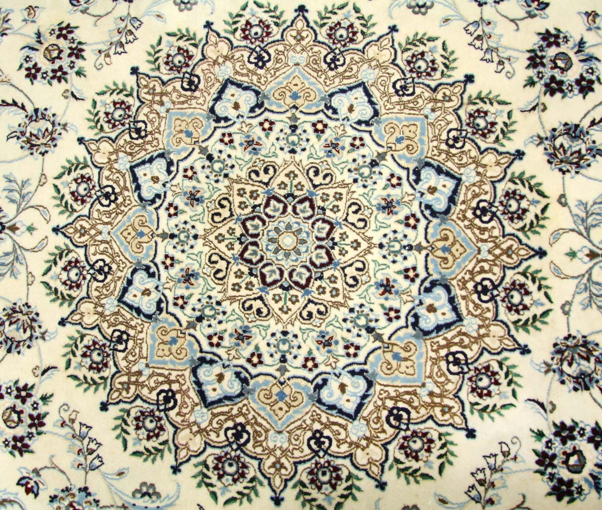 Persisk matta - Nain runt  - 250 x 250 cm - naturvit