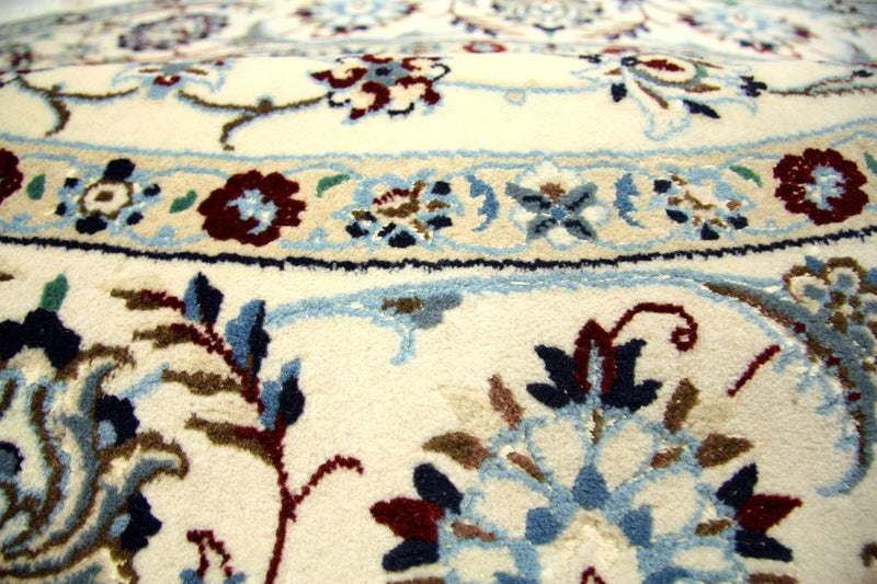 Persisk matta - Nain runt  - 250 x 250 cm - naturvit