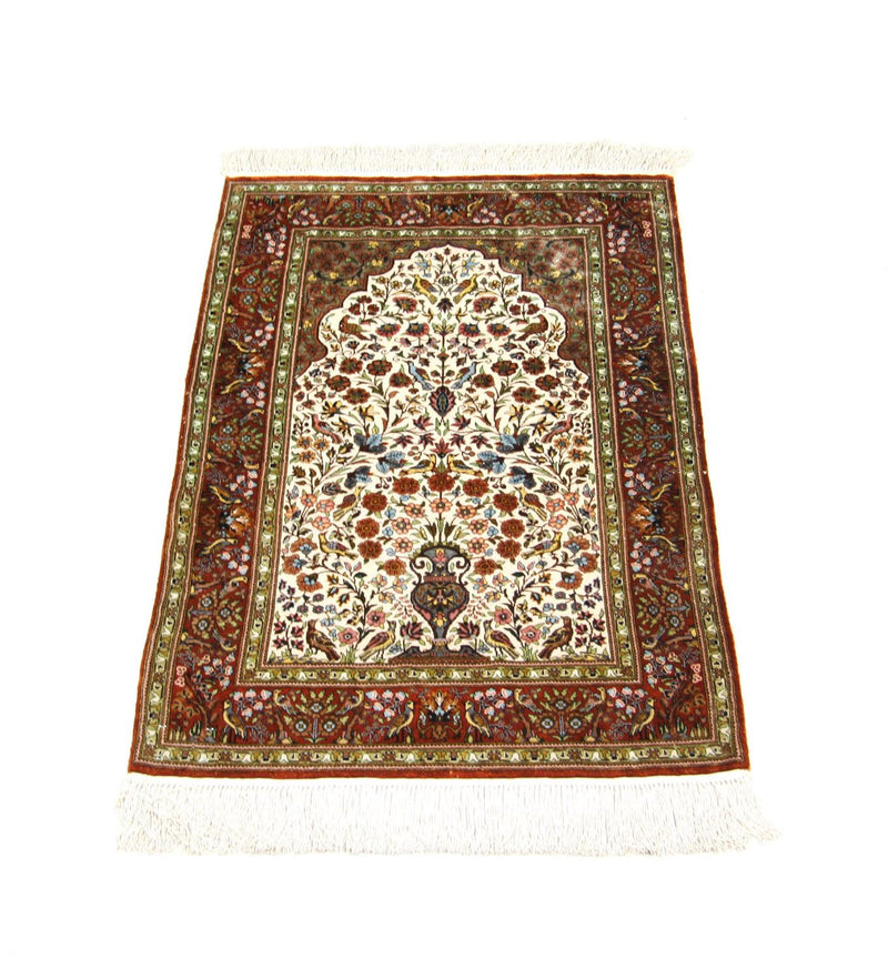 Sidenmatta - Hereke Silk - Premium - 128 x 80 cm - beige