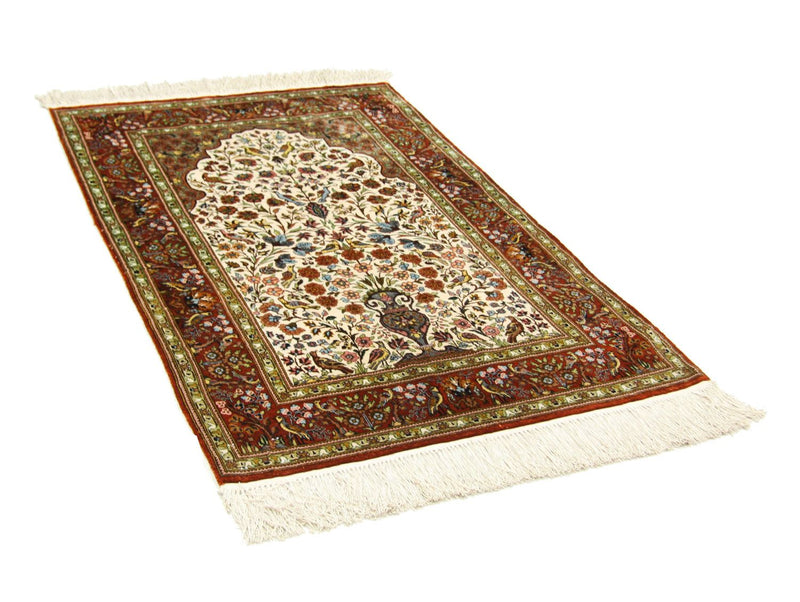 Sidenmatta - Hereke Silk - Premium - 128 x 80 cm - beige