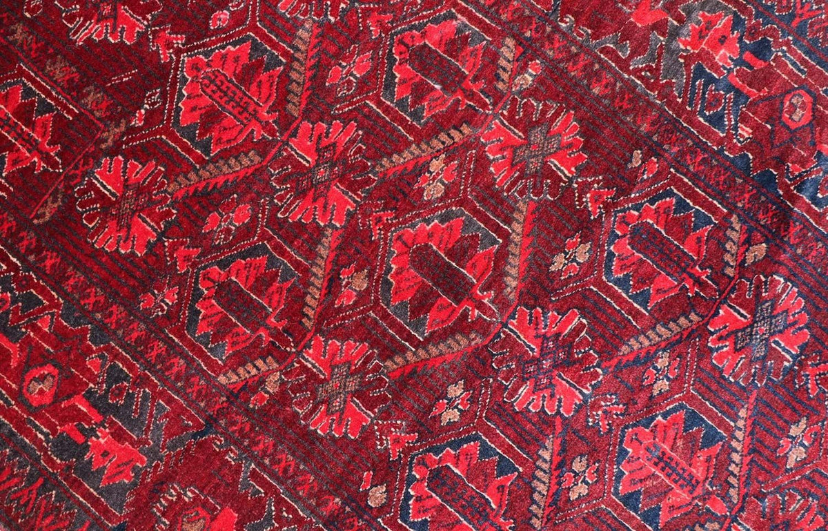 Afghansk matta - 119 x 76 cm - mörkröd