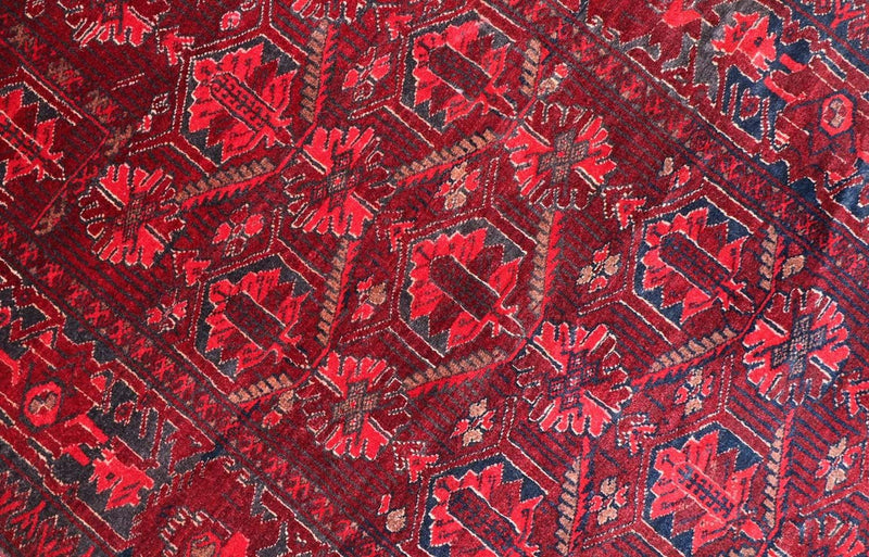 Afghansk matta - 119 x 76 cm - mörkröd