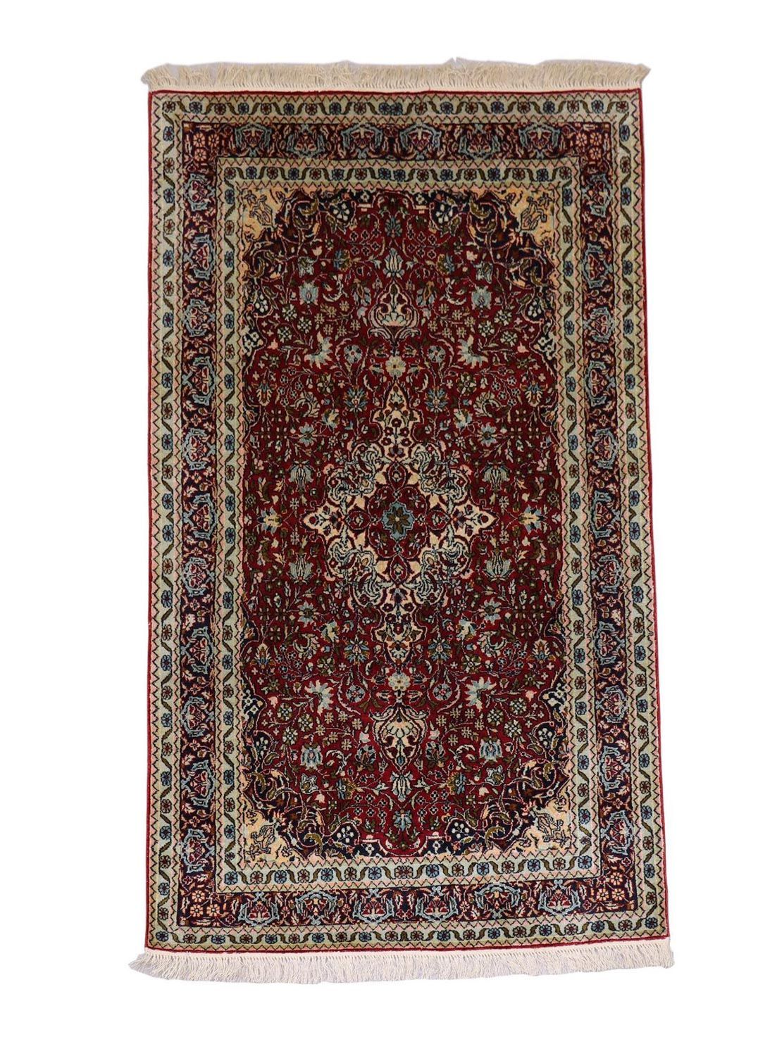 Sidenmatta - Kashmir Silk - 150 x 90 cm - mörkröd