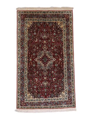 Sidenmatta - Kashmir Silk - 150 x 90 cm - mörkröd