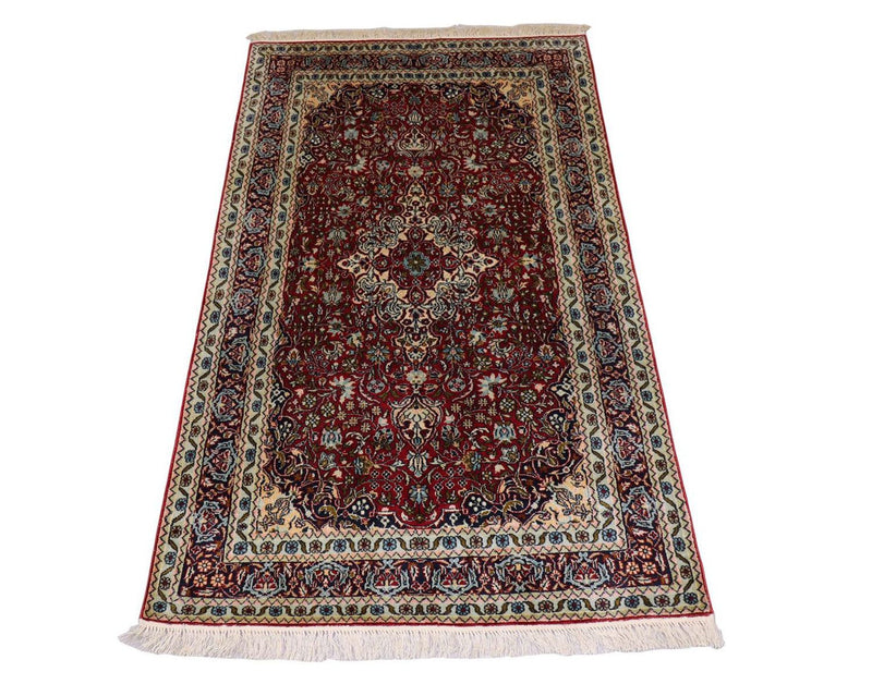 Sidenmatta - Kashmir Silk - 150 x 90 cm - mörkröd