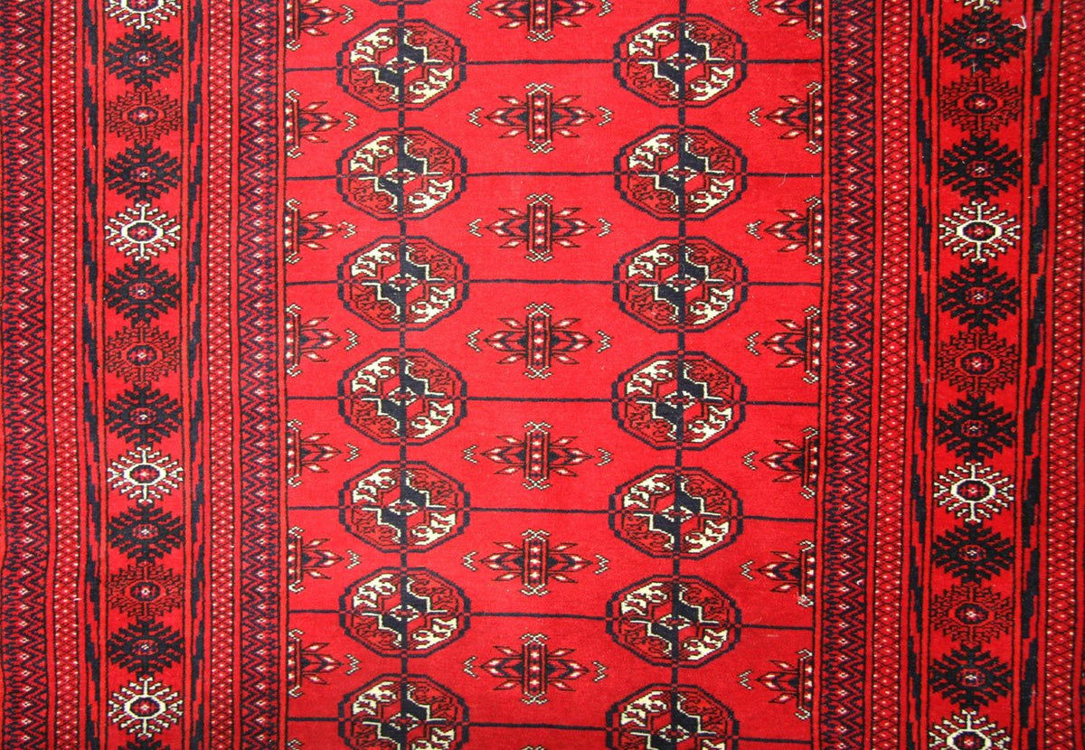 Runner Afghansk matta - Bukhara - 352 x 96 cm - röd