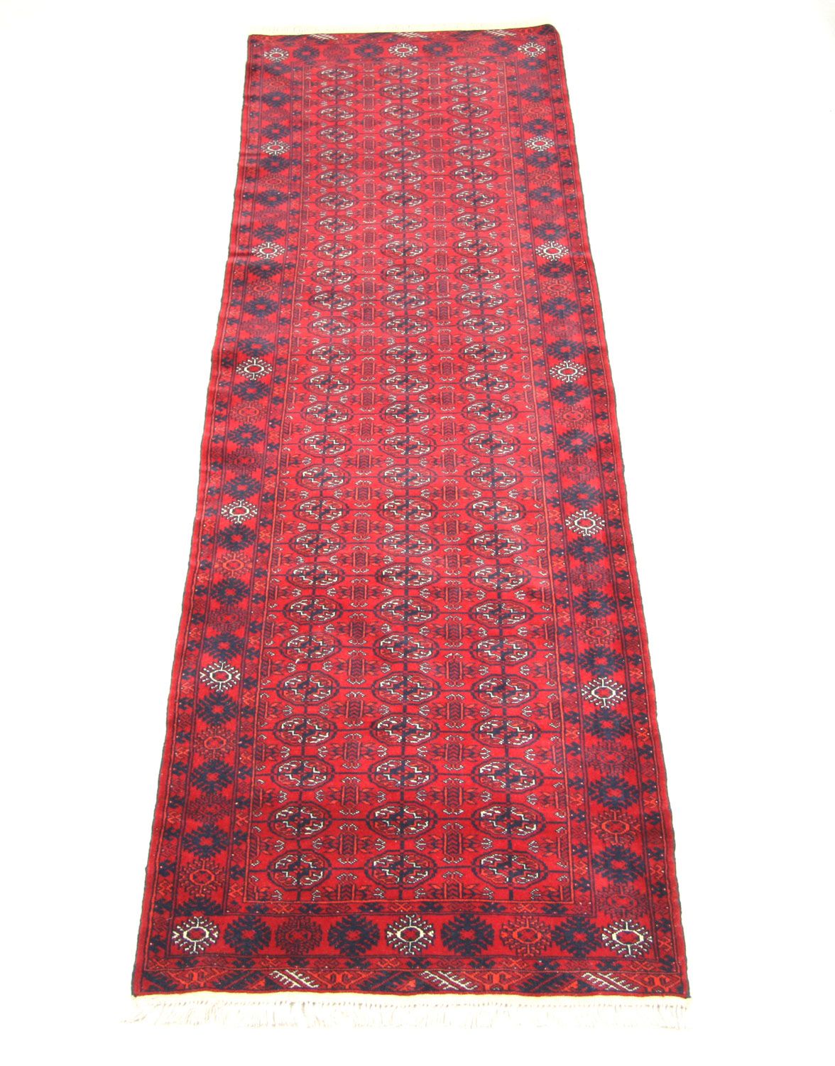 Runner Afghansk matta - Bukhara - 278 x 83 cm - röd