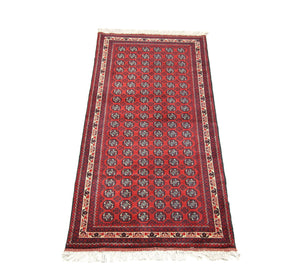 Runner Afghansk matta - Bukhara - 258 x 87 cm - röd