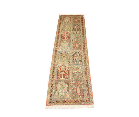 Runner Sidenmatta - Kashmir Silk - 305 x 79 cm - brun