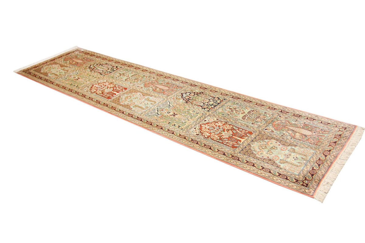 Runner Sidenmatta - Kashmir Silk - 305 x 79 cm - brun
