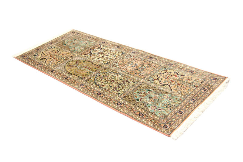 Runner Sidenmatta - Kashmir Silk - 183 x 77 cm - brun