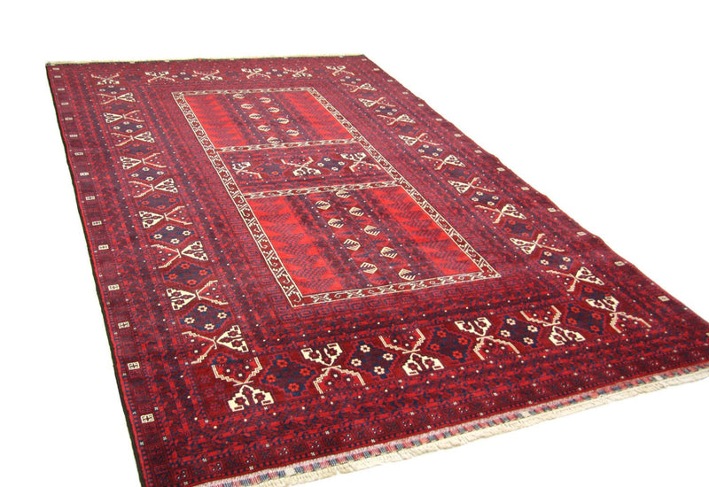 Afghansk matta - 244 x 157 cm - röd