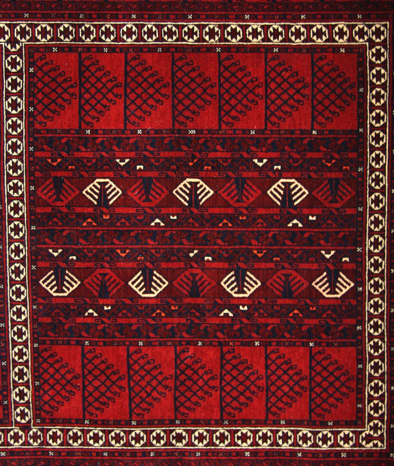 Afghansk matta - 244 x 157 cm - röd