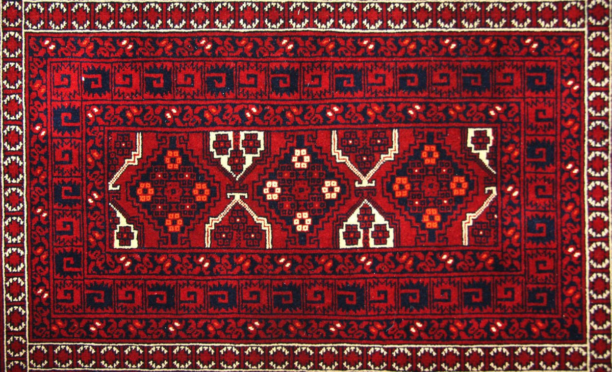 Afghansk matta - 250 x 170 cm - röd