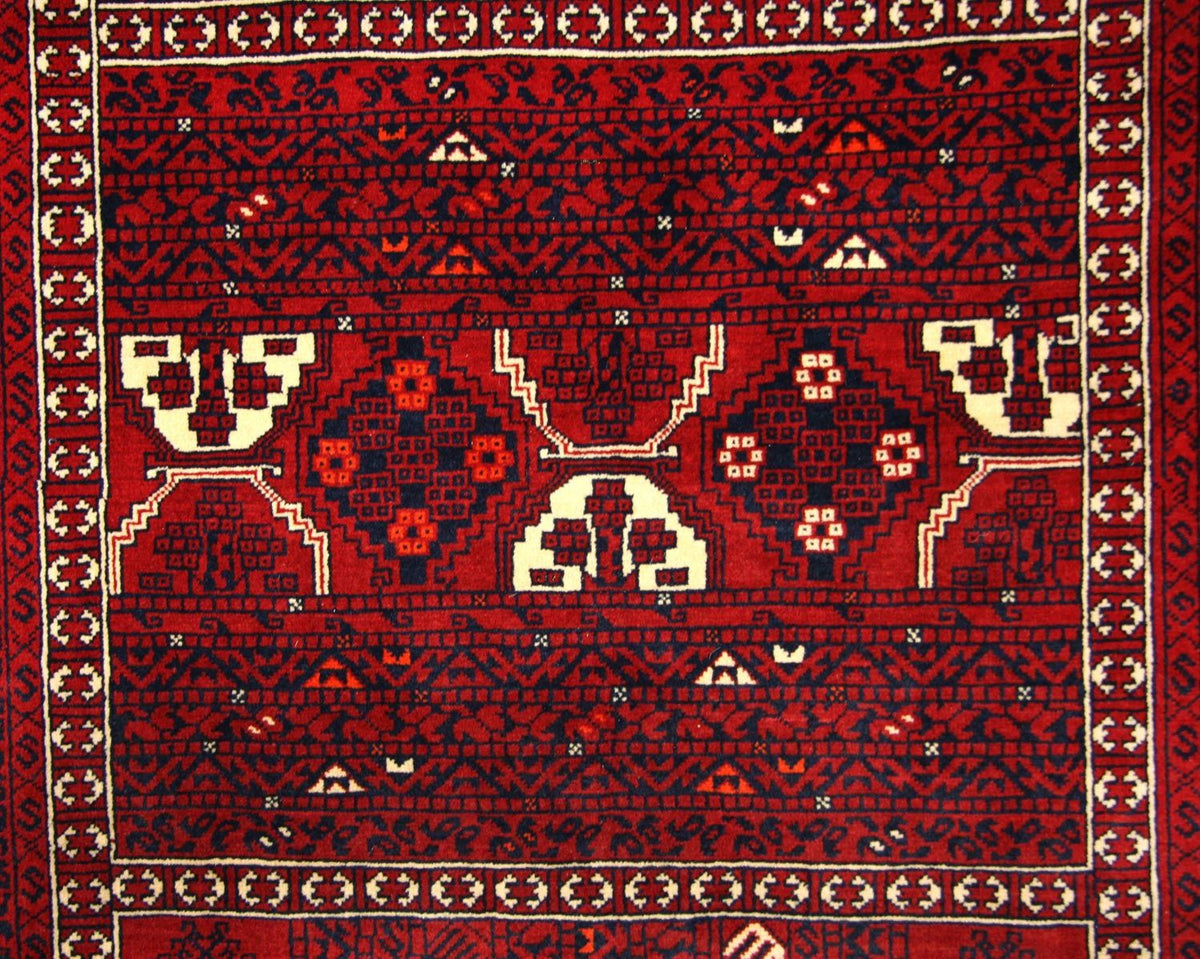Afghansk matta - 248 x 158 cm - röd