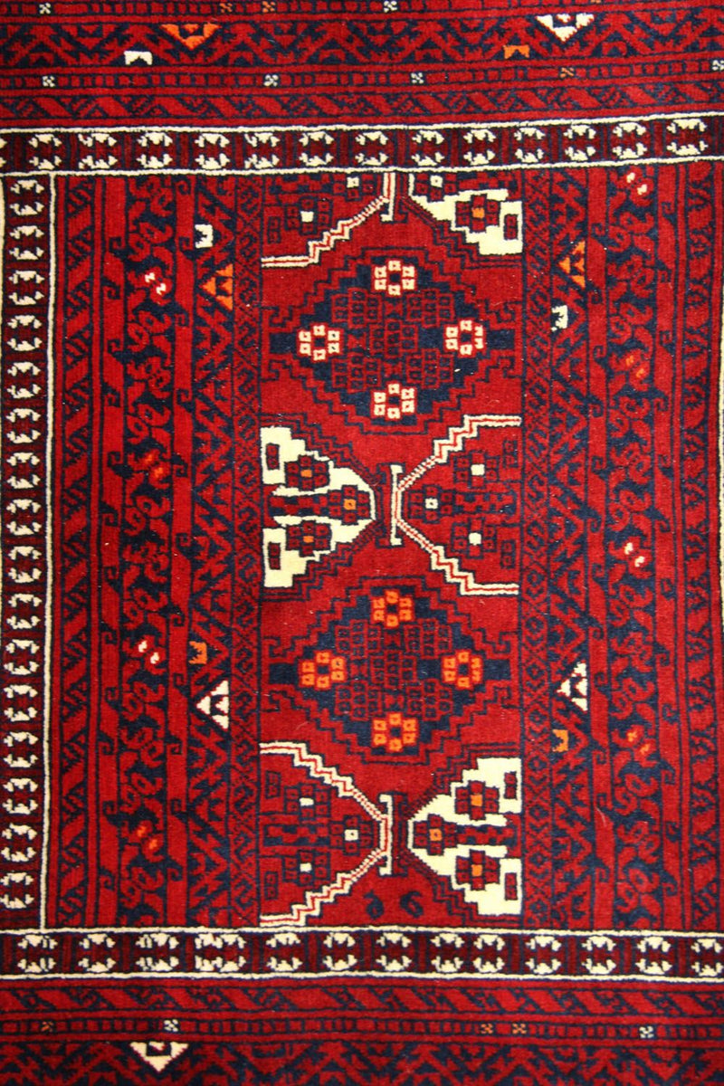 Afghansk matta - 248 x 158 cm - röd