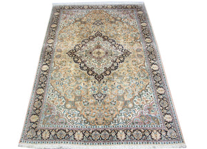 Sidenmatta - Kashmir Silk - 290 x 185 cm - blå