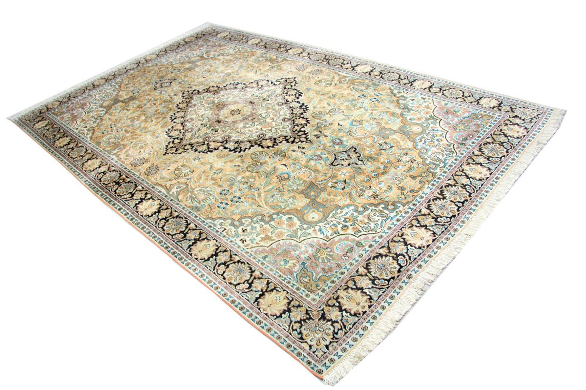 Sidenmatta - Kashmir Silk - 290 x 185 cm - blå