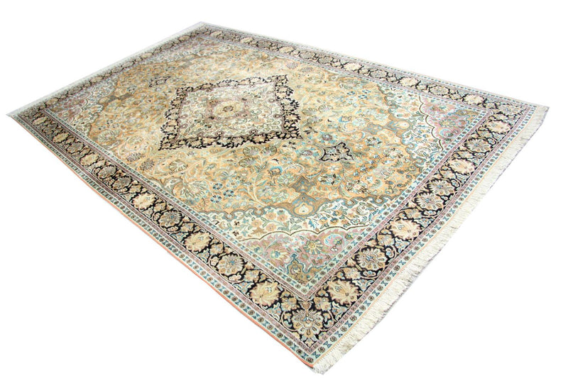 Sidenmatta - Kashmir Silk - 290 x 185 cm - blå